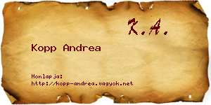 Kopp Andrea névjegykártya